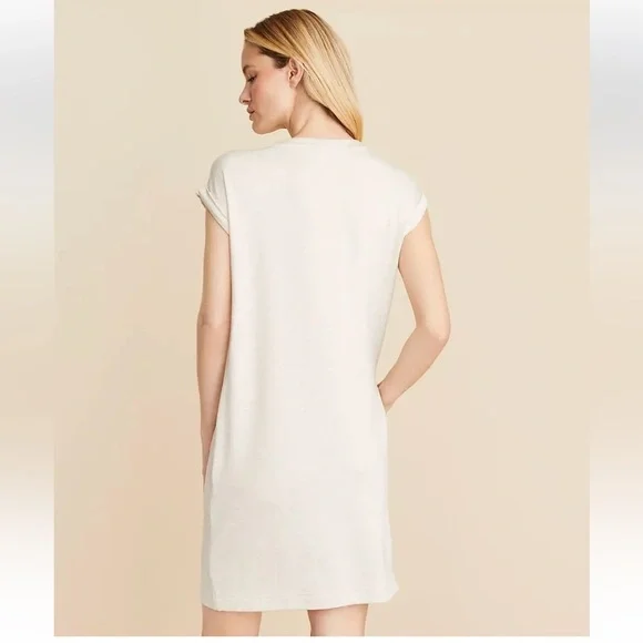 Lou & Grey Signaturesoft Split Neck Pocket Dress Women’s Sz M in Lt Oak Heather - Picture 3 of 12